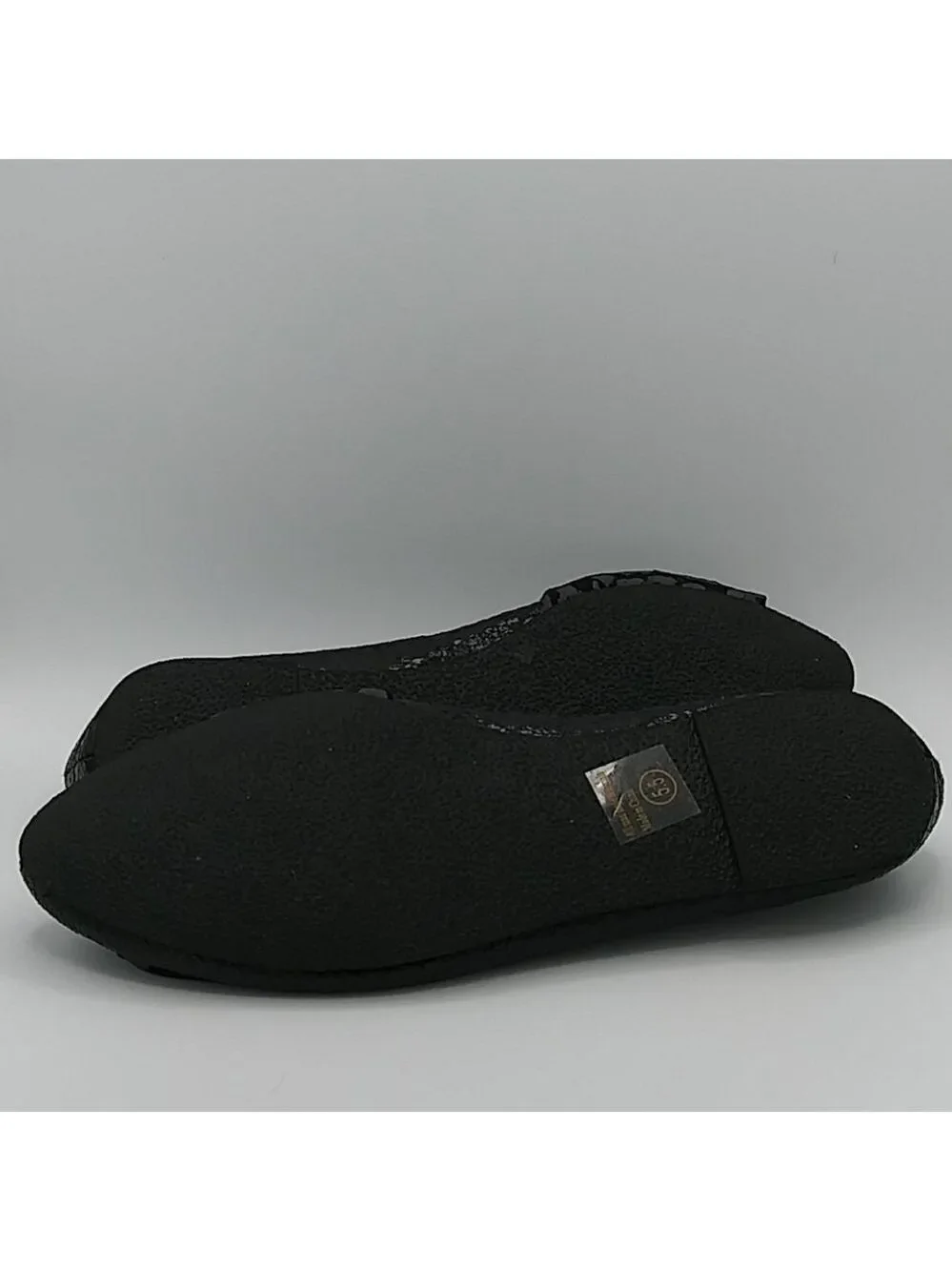 COCO Jumbo Black Snake Skin Pointed Toe Flat Shoe